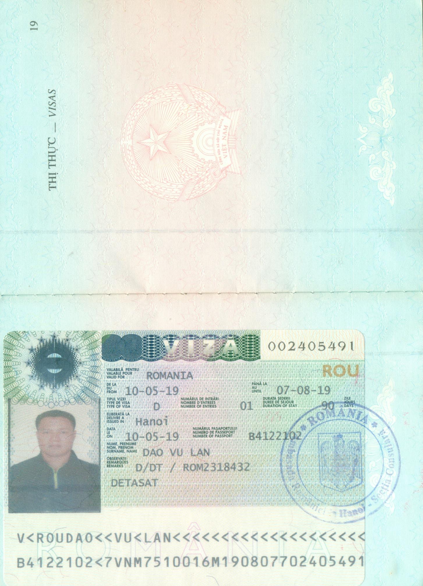 Hình ảnh visa lao động Rumani
